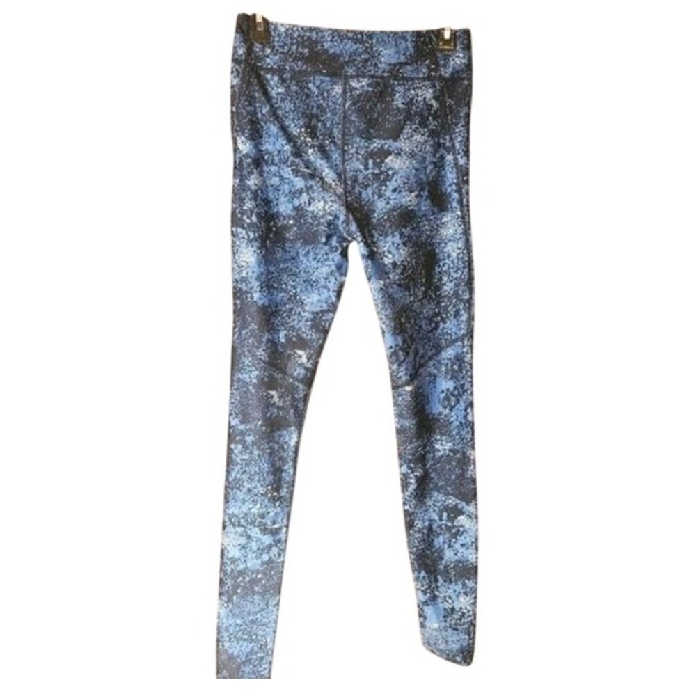 Under Armour HeatGear Compression Leggings Womens Medium M Black Blue Sporty